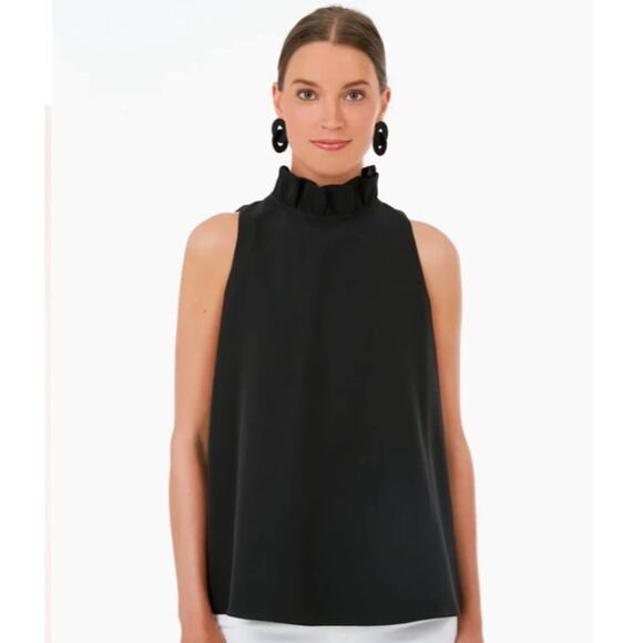 Tuckernuck Black Mason Sleeveless Blouse with Bow Detail, Size XL, NEW - Picture 3 of 10